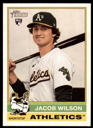 2025 Topps Heritage #15 Jacob Wilson NM-MT RC Rookie Athletics ID:78234 - Baseball Card Single