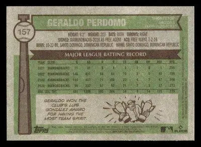 2025 Topps Heritage #157 Geraldo Perdomo