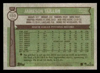 2025 Topps Heritage #159 Jameson Taillon - Baseball Card Single