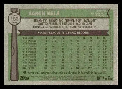2025 Topps Heritage #186 Aaron Nola - Baseball Card Single