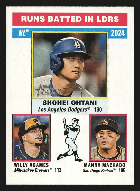 2025 Topps Heritage #195 NL RBI Leaders Shohei Ohtani Adames Machado - Baseball Card Single