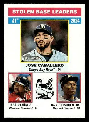 2025 Topps Heritage #198 Jazz Chisholm Jr. / José Caballero / José Ramírez - Baseball Card Single