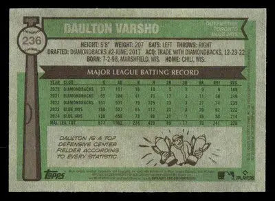 2025 Topps Heritage #236 Daulton Varsho Chrome Silver Sparkle Refractor - Baseball Card Single
