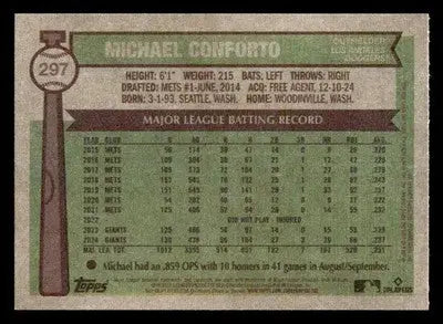 2025 Topps Heritage #297 Michael Conforto - Baseball Card Single