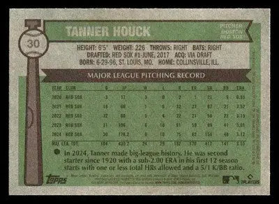 2025 Topps Heritage #30 Tanner Houck - Baseball Card Single