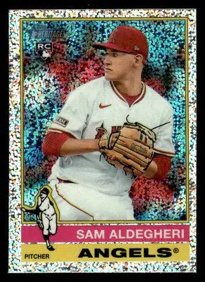 2025 Topps Heritage #322 Sam Aldegheri Chrome Silver Sparkle Refractor - Baseball Card Single