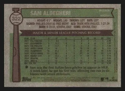 2025 Topps Heritage #322 Sam Aldegheri Los Angeles Angels RC - Baseball Card Single