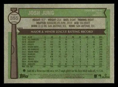 2025 Topps Heritage #355 Josh Jung Chrome Refractor - Baseball Card Single