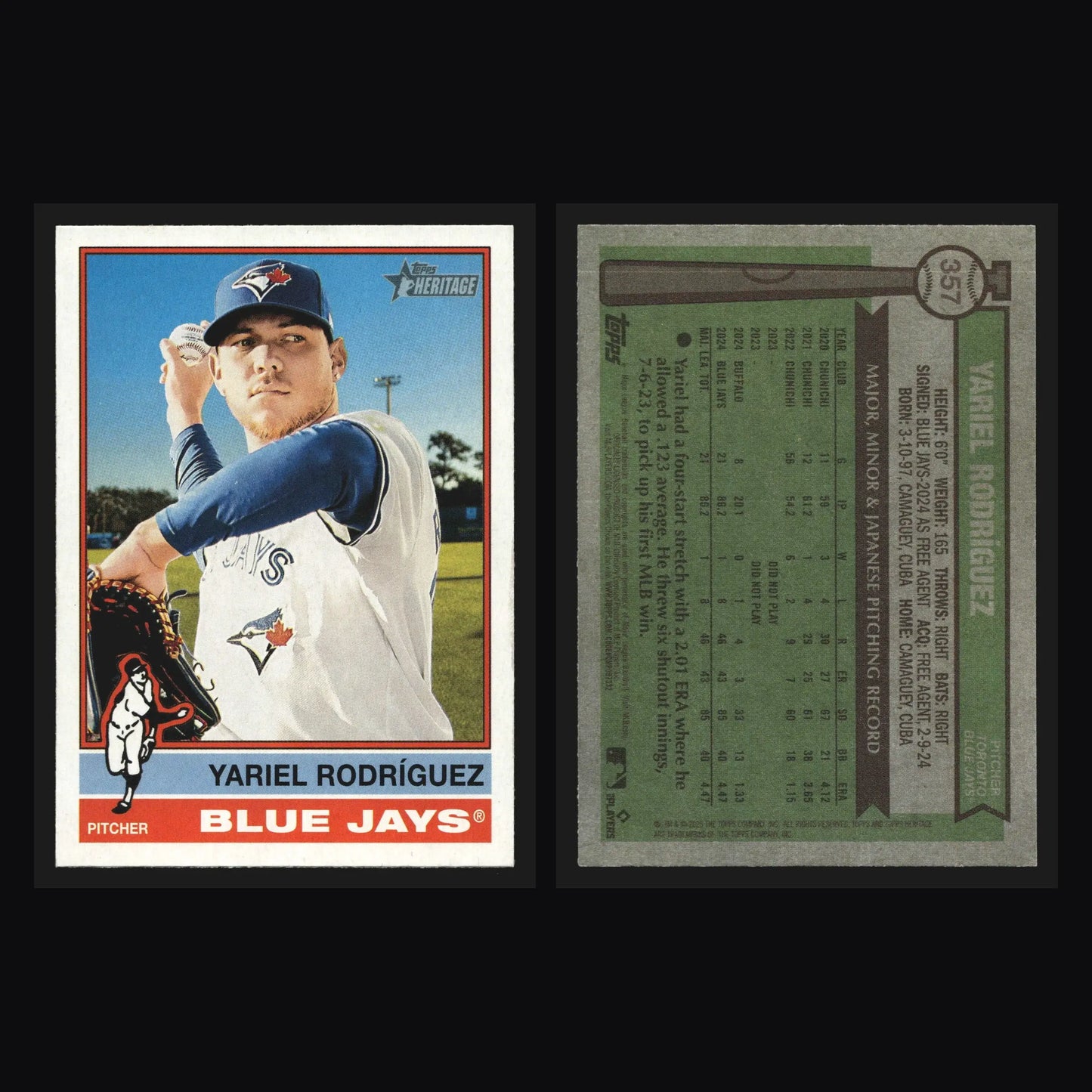2025 Topps Heritage #357 Yariel Rodriguez Toronto Blue Jays