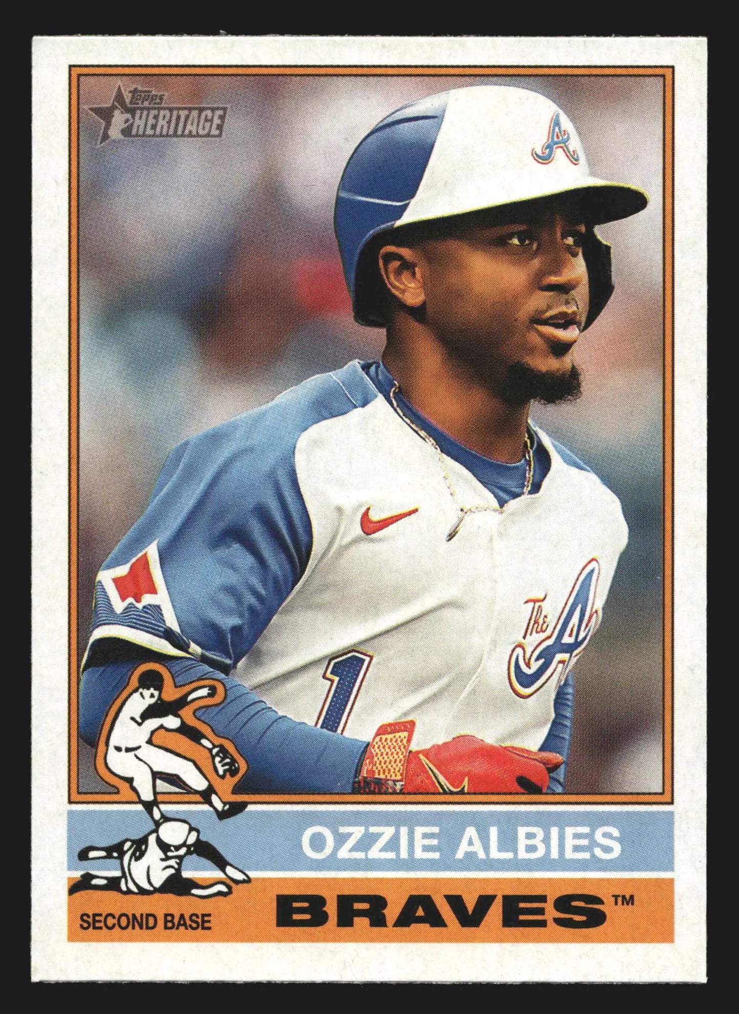 2025 Topps Heritage #365 Ozzie Albies Atlanta Braves 1976 Design