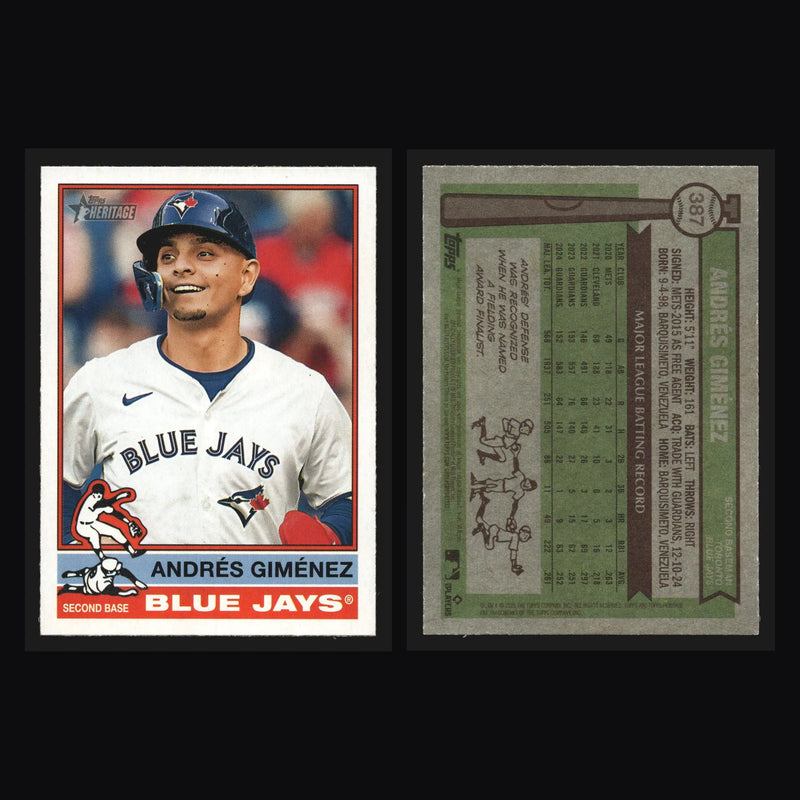 2025 Topps Heritage #387 Andres Gimenez Toronto Blue Jays
