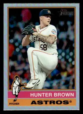 2025 Topps Heritage #428 Hunter Brown Chrome Refractor - Baseball Card Single