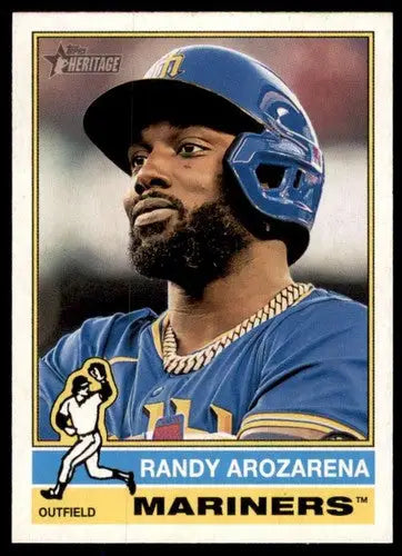 Original gloss 2025 Topps Heritage Randy Arozarena baseball card for Mariners collection