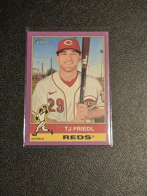 2025 Topps Heritage #491 TJ Friedl Light Purple - Baseball Card Single