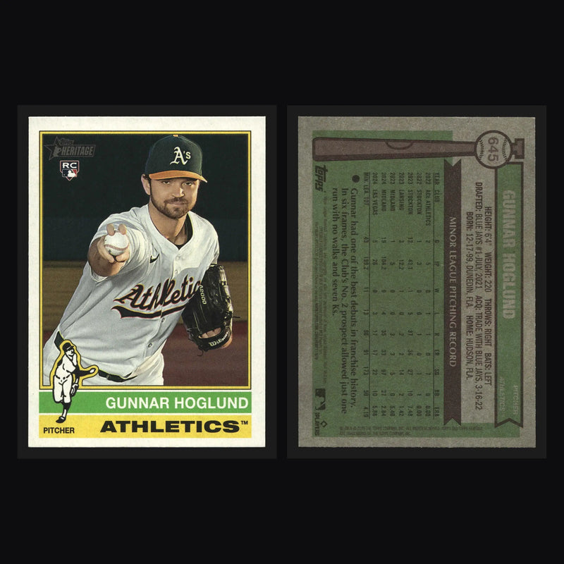 2025 Topps Heritage #645 Gunnar Hoglund Athletics RC SP - Baseball Card Single