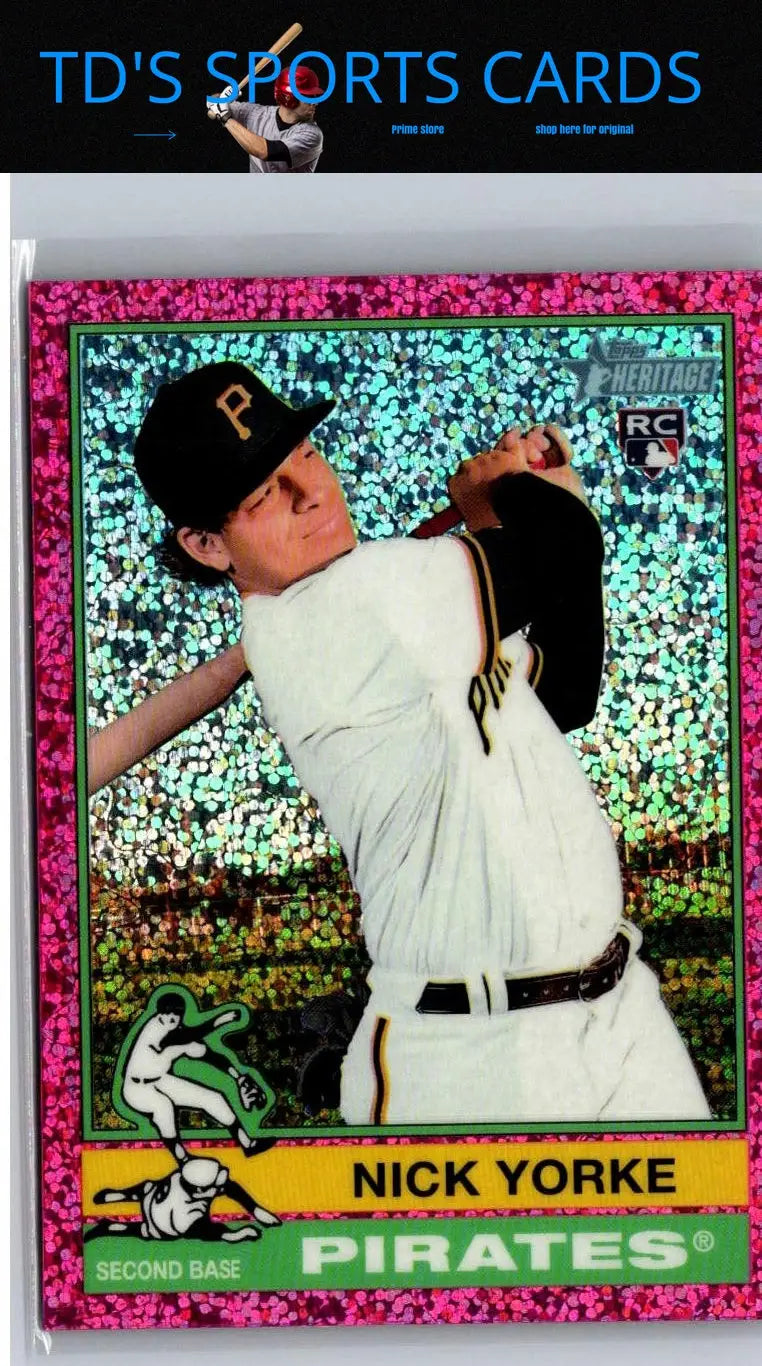 Nick Yorke baseball card from 2025 Topps Heritage featuring Nick Yorke Chrome Pink Sparkle Refractor