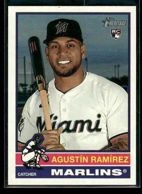 2025 Topps Heritage Agustín Ramírez #563 RC Miami Marlins