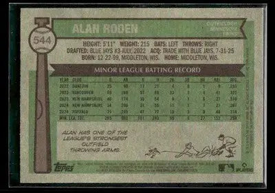 2025 Topps Heritage Alan Roden #544 RC Minnesota Twins