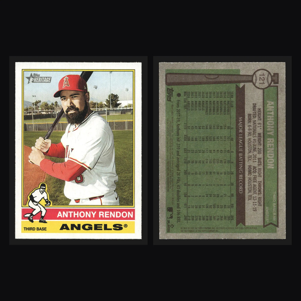 2025 Topps Heritage Anthony Rendon #121 Los Angeles Angels - Baseball Card Single