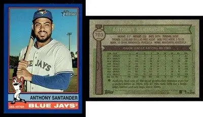 2025 Topps Heritage ANTHONY SANTANDER #703 Dark Blue Border Toronto Blue Jays