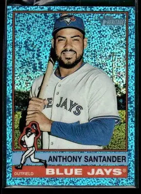 2025 Topps Heritage Anthony Santander #703 Light Blue Sparkle Refr Blue Jays