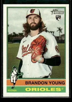 2025 Topps Heritage Brandon Young #676 RC Baltimore Orioles - Baseball Card Single