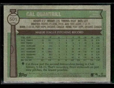 2025 Topps Heritage Cal Quantrill #501 Miami Marlins