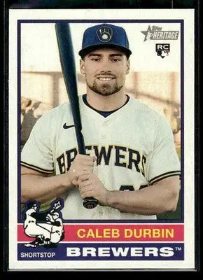 2025 Topps Heritage Caleb Durbin #539 RC Milwaukee Brewers
