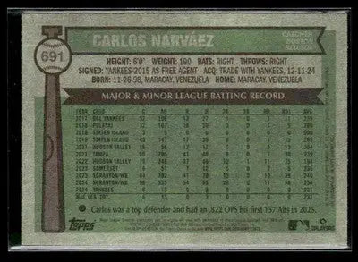 2025 Topps Heritage Carlos Narváez #691 RC Boston Red Sox