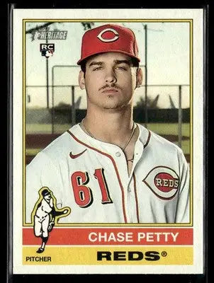 2025 Topps Heritage Chase Petty #607 RC Cincinnati Reds - Baseball Card Single