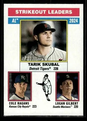 2025 Topps Heritage Chisholm Jr./Caballero/Ramírez #198 AL Strikeout Leaders