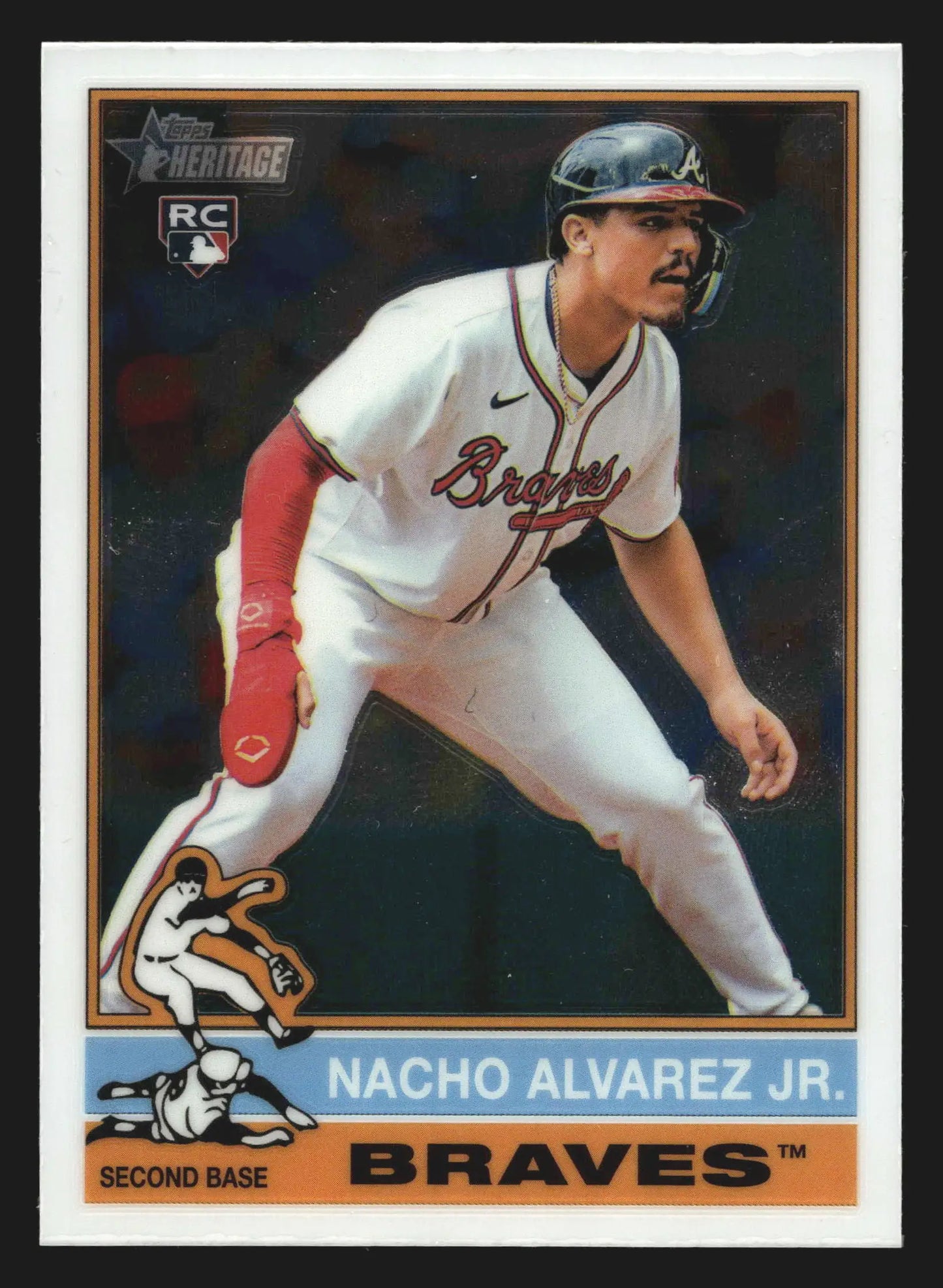 2025 Topps Heritage Chrome #145 Nacho Alvarez Jr RC Atlanta Braves