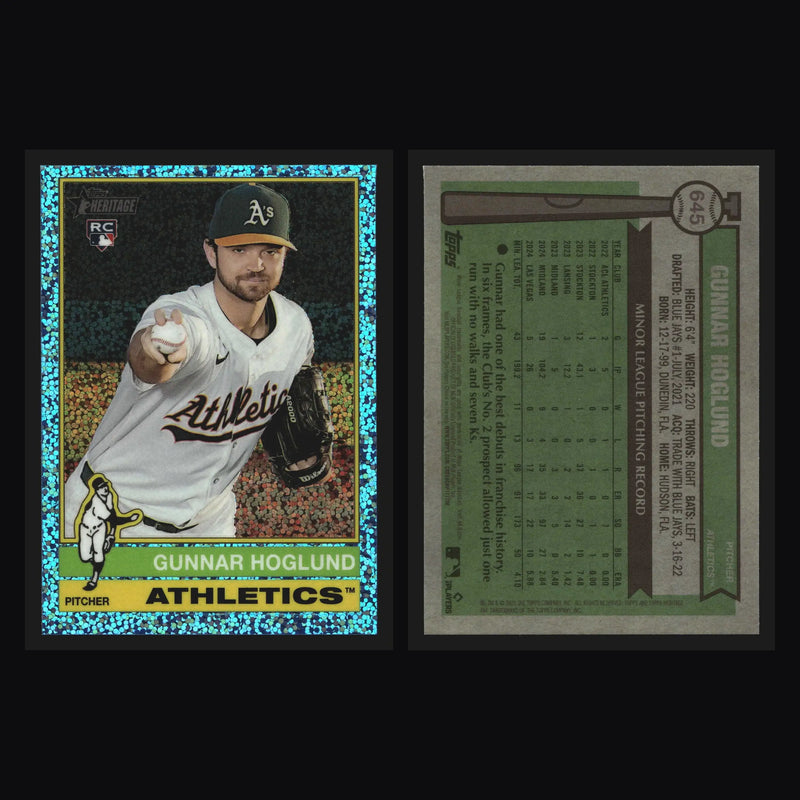 2025 Topps Heritage Chrome #645 Gunnar Hoglund Light Blue Sparkle RC - Baseball Card Single