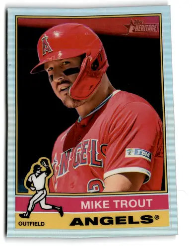 2025 Topps Heritage Chrome Refractor #119 Mike Trout NM-MT Angels ID:78216 - Baseball Card Single