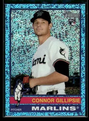2025 Topps Heritage Connor Gillispie #572 Light Blue Sparkle Refr RC Marlins - Baseball Card Single