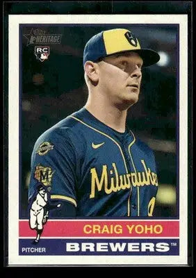 2025 Topps Heritage Craig Yoho #573 RC Milwaukee Brewers