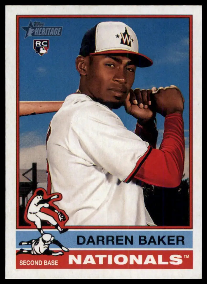 2025 Topps Heritage Darren Baker RC 301 Washington Nationals NM - Baseball Card Single