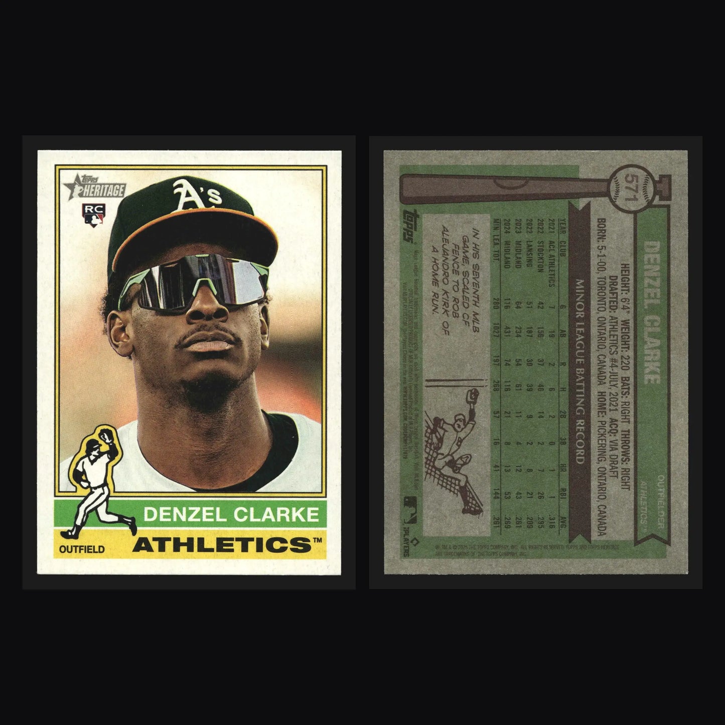2025 Topps Heritage Denzel Clarke #571 Athletics - Baseball Card Single