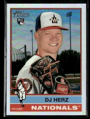 2025 Topps Heritage DJ Herz #289 Chrome Refractor RC Washington Nationals - Baseball Card Single