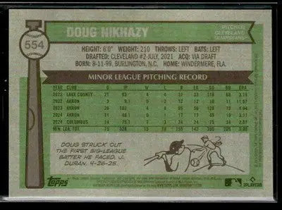 2025 Topps Heritage Doug Nikhazy #554 Chrome RC Cleveland Guardians