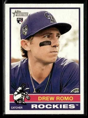 2025 Topps Heritage Drew Romo #386 RC Colorado Rockies - Baseball Card Single