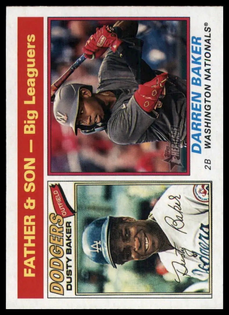 2025 Topps Heritage Dusty Baker / Darren Baker 70 Nationals / Dodgers NM - Baseball Card Single