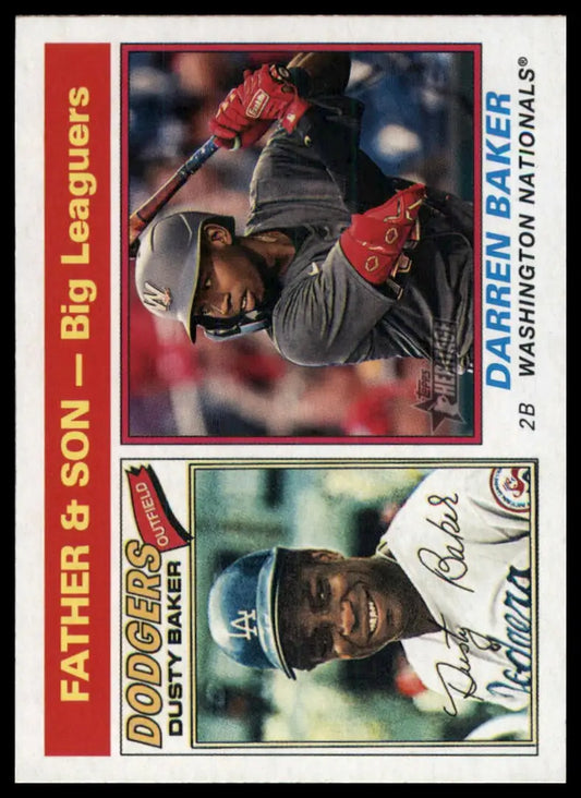 2025 Topps Heritage Dusty Baker / Darren Baker 70 Nationals / Dodgers NM - Baseball Card Single