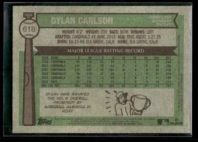 2025 Topps Heritage Dylan Carlson #618 Baltimore Orioles