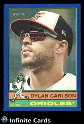 2025 Topps Heritage DYLAN CARLSON #618 Dark Blue Border Baltimore Orioles