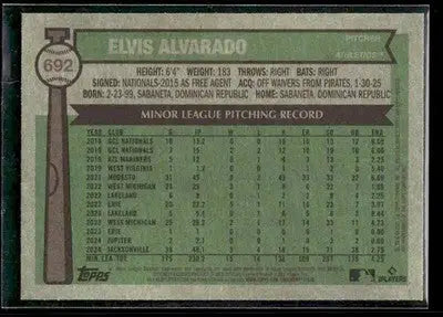 2025 Topps Heritage Elvis Alvarado #692 RC Athletics