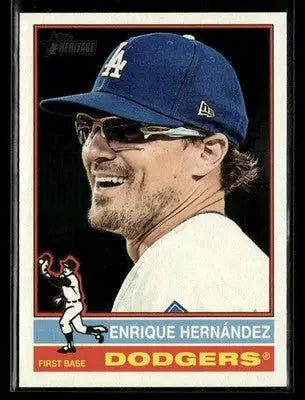2025 Topps Heritage Enrique Hernández #604 Los Angeles Dodgers - Baseball Card Single