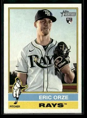 2025 Topps Heritage Eric Orze #589 RC Tampa Bay Rays
