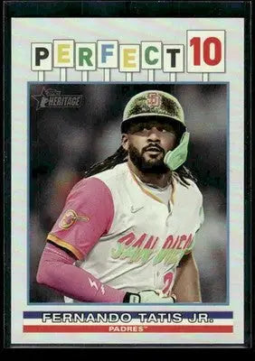 2025 Topps Heritage Fernando Tatis Jr. #P10-12 Perfect 10 Holo Padres