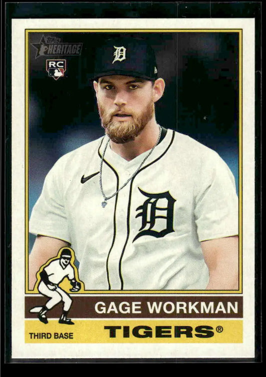 2025 Topps Heritage Gage Workman #568 RC Detroit Tigers - Baseball Card Single